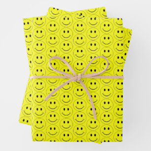 Joyeux visage Jaune Motif papier
