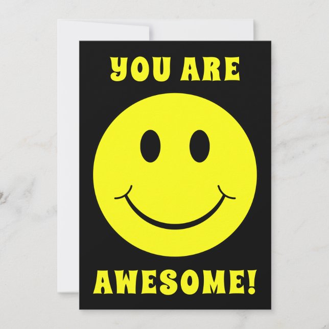 Joyeux Visage Jaune Tu Es Une Magnifique Carte (Devant)