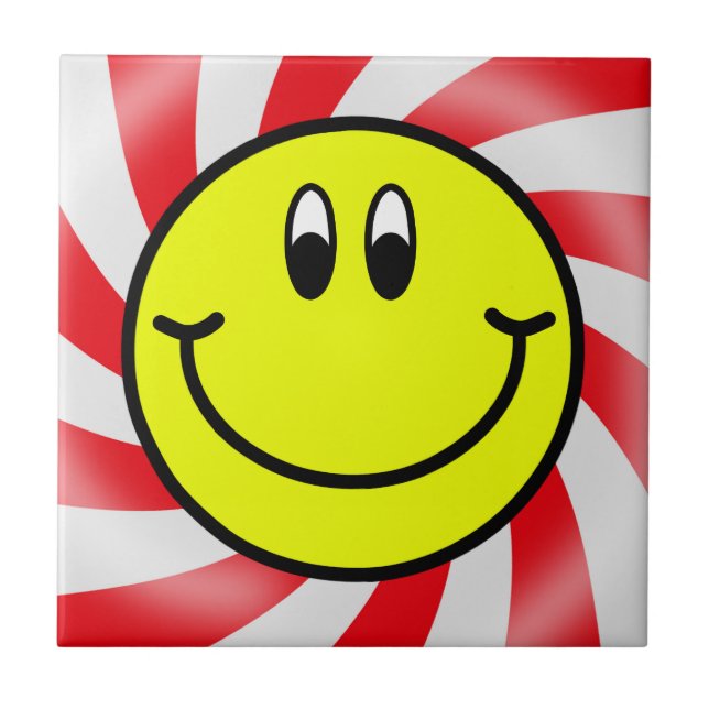 Joyeux visage souriant Emoji Carreaux de photo en  (Devant)
