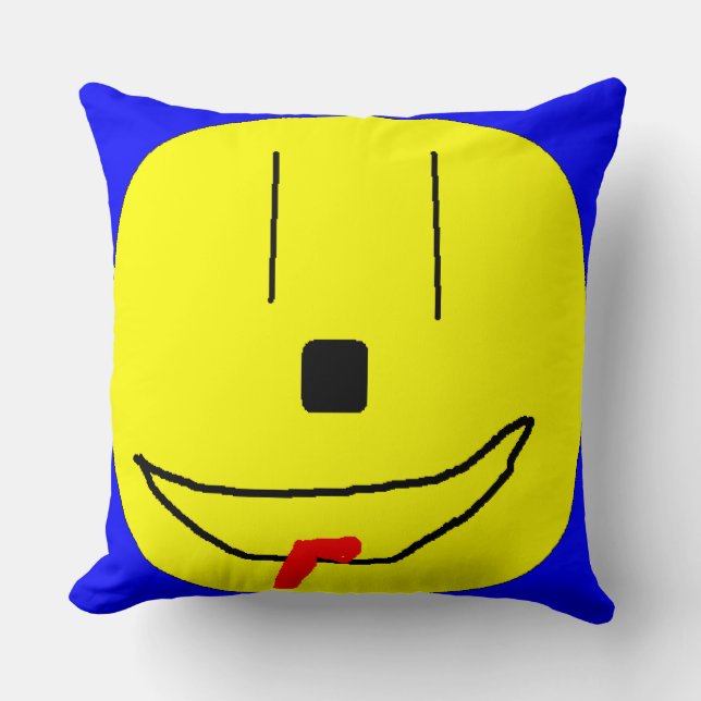 Joyeux visage souriant Emoji, Enfants Art, Coussin (Recto)