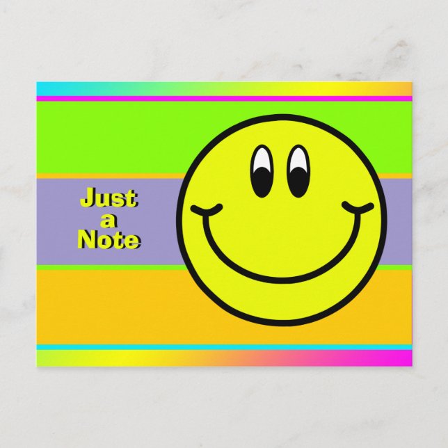 Joyeux visage souriant Emoji juste une note carte  (Devant)
