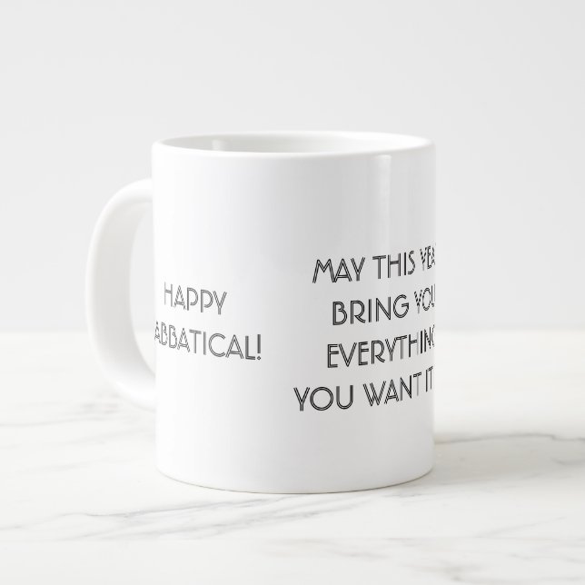Joyeux voeu Sabbatique, Mug Université Jumbo (Devant gauche)