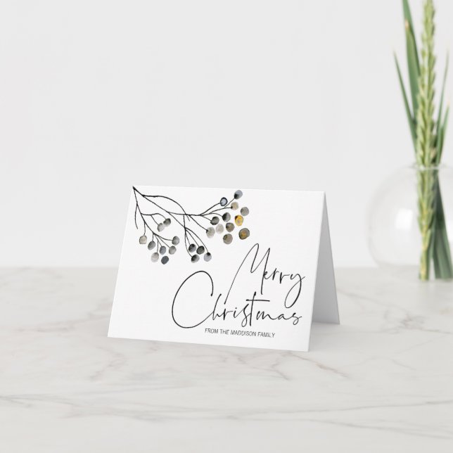 Joyeux voeux de Noël Carte élégante (Devant)