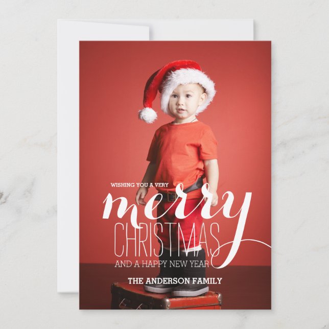 Joyeux voeux Noël | Carte photo de vacances (Devant)