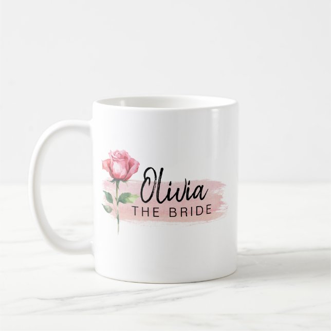 Joyeux Voyage Rose Rose Mug - Cadeau Personnalisé  (Gauche)