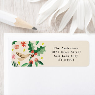 Joyeux Woodland Christmas Return Adresse Label