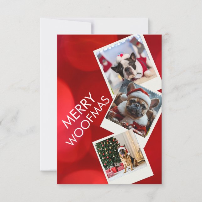 Joyeux Woofmas Carte de Noël pour chien avec plusi (Devant)
