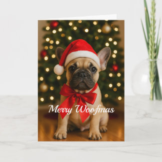 Joyeux Woofmas French Bulldog Carte de Noël