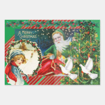 JOYEZ CHRISTMAS Enveloppement Papier plat Ensemble