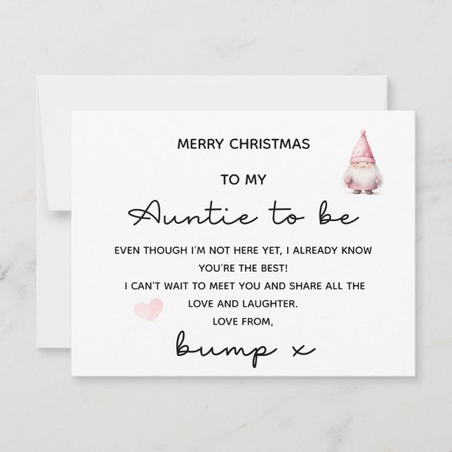 JOYEZ NOËL À AUNTIE POUR ÊTRE DE LA CARTE BUMP (Devant)