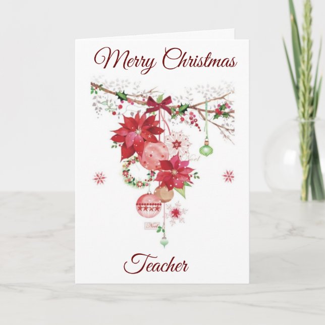 JOYEZ NOËL À **ENSEIGNANT** CARTE DE VACANCES (Devant)
