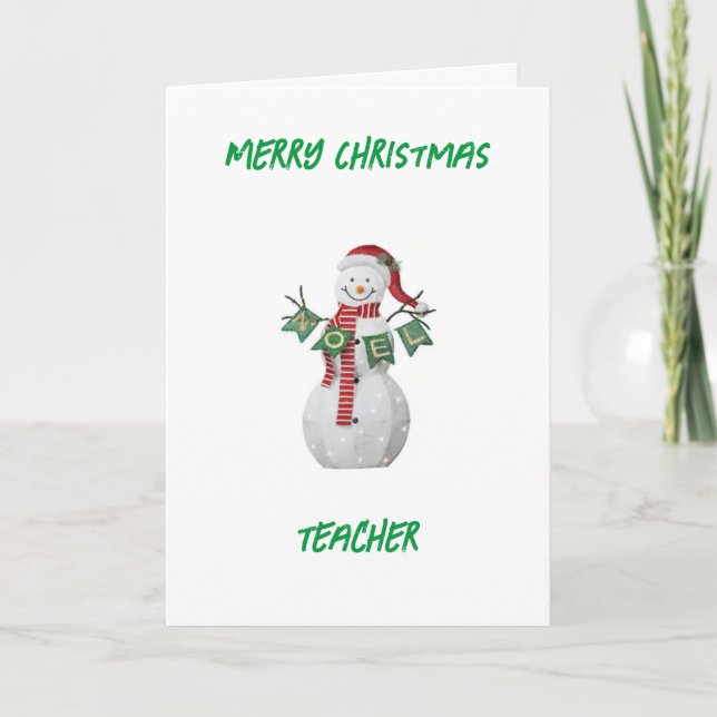JOYEZ NOËL À **ENSEIGNANT** CARTE DE VACANCES (Devant)