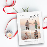 Joyful 3 photo modern merry Christmas happy Holiday Card<br><div class="desc">so very joyful happy holiday personalized card with 3 family photo collage. Texts and images are fully customizable!</div>