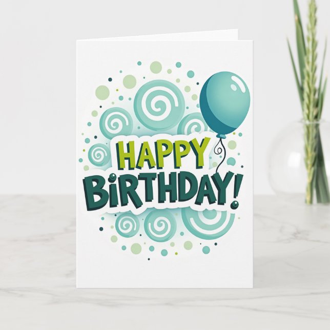 Joyful 3D Birthday Card (Front)
