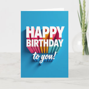 Joyful 3D Letters Birthday Card