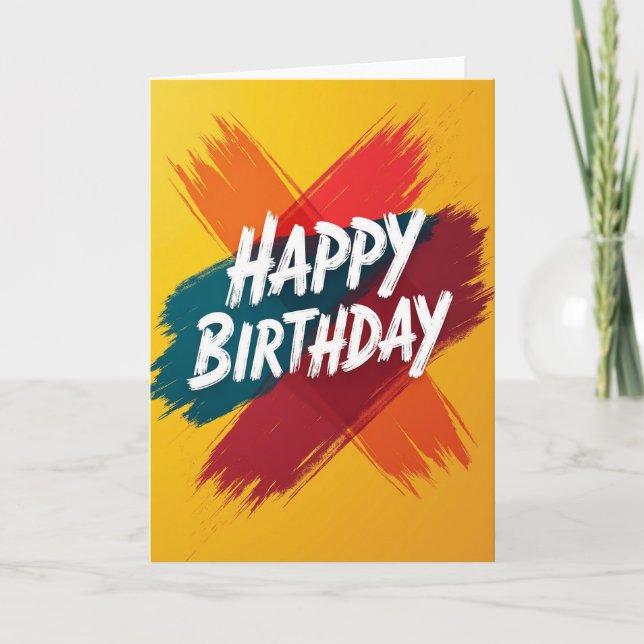 Joyful Abstract Birthday Card (Front)