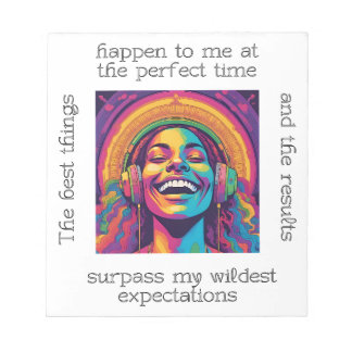 Joyful Affirmation Girl – Colourful Motivational  Notepad