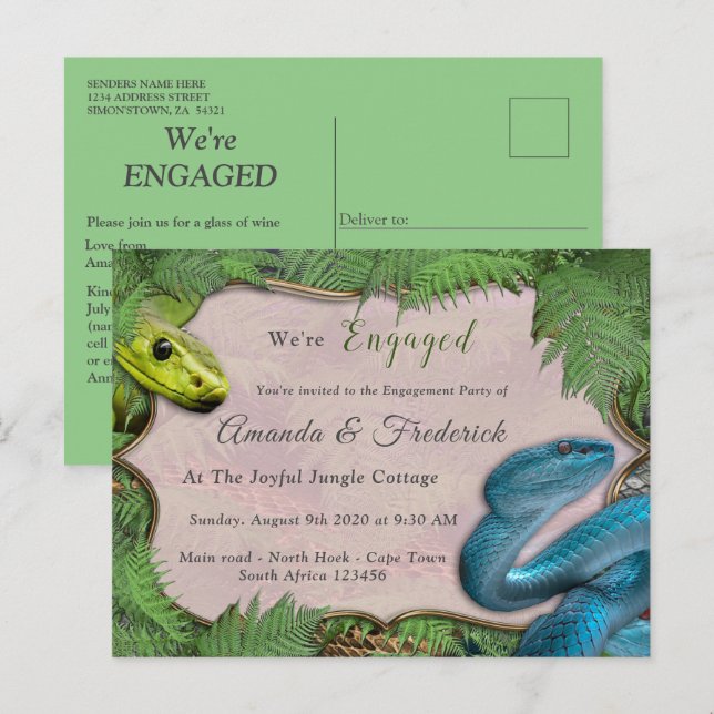 Joyful African Jungle Invitation Postcard (Front/Back)