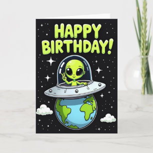 Joyful Alien Birthday Card