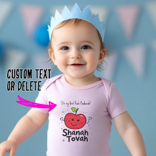 🍎Joyful Apple Sparkle with custom text Baby Bodysuit