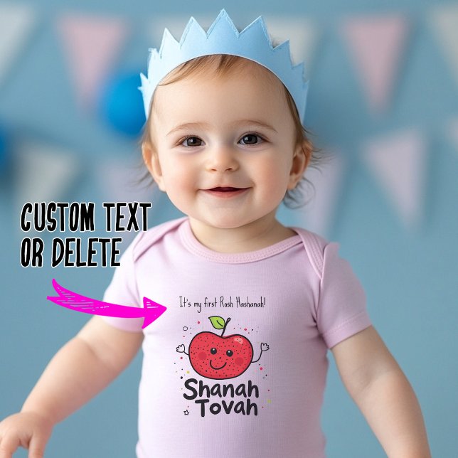  🍎Joyful Apple Sparkle with custom text Baby Bodysuit (🍎Joyful Apple Sparkle with custom text Baby Bodysuit)