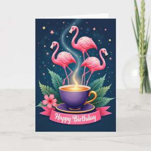 Joyful Avian Teacup Birthday Card