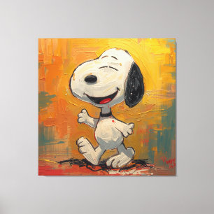 Joyful Beagle Dog Pop Art Painting Canvas Print