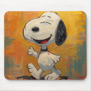 Joyful Beagle Dog Pop Art Painting Mouse Pad