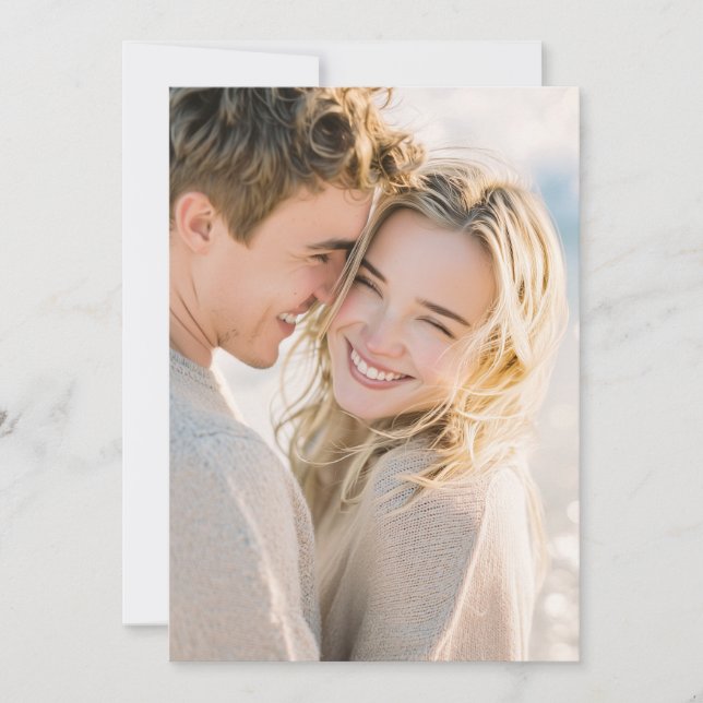 Joyful Beige Candid Photo Invitation (Front)