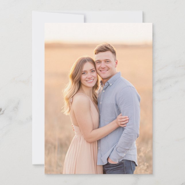 Joyful Beige Minimalist Photo Invitation (Front)