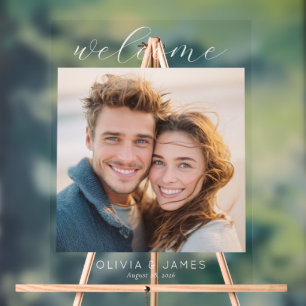 Joyful Beige Romantic Photo Acrylic Sign