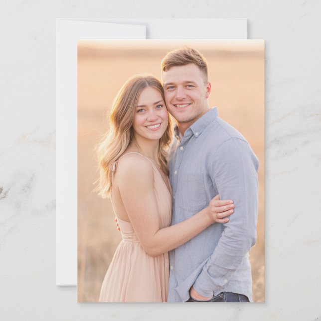 Joyful Beige Romantic Photo Invitation (Front)