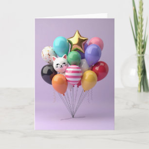 Joyful Birthday Balloon Cluster Card