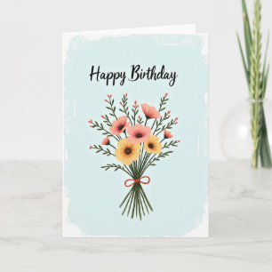 Joyful Birthday Blossom Ribbon Card