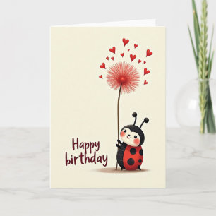 Joyful Birthday Bug Heart Card