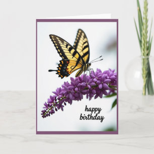 Joyful Birthday Butterfly Floral Card