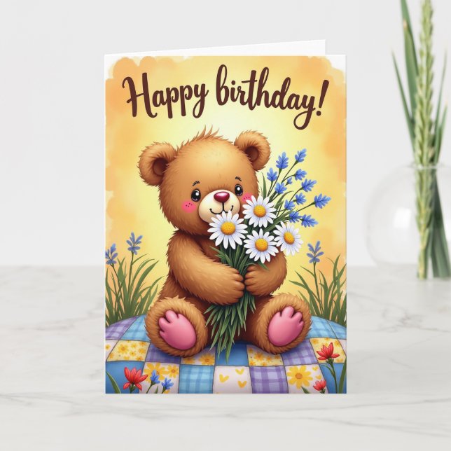 Joyful Birthday Daisy Card (Front)