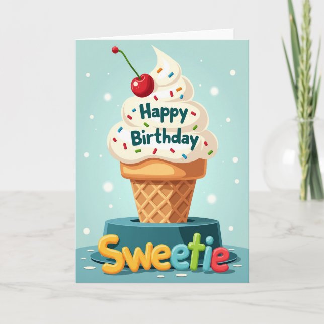 Joyful Birthday Dessert Card (Front)