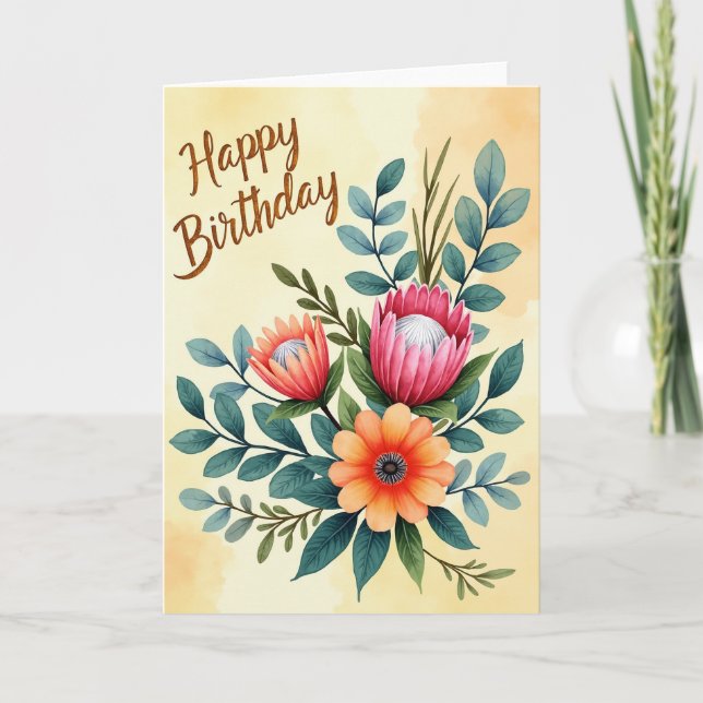 Joyful Birthday Floral Card (Front)