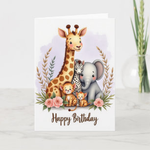 Joyful Birthday Forest Animals Card