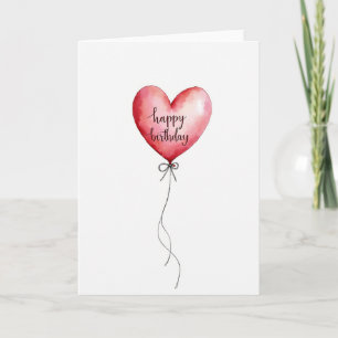 Joyful Birthday Heart Watercolor Card