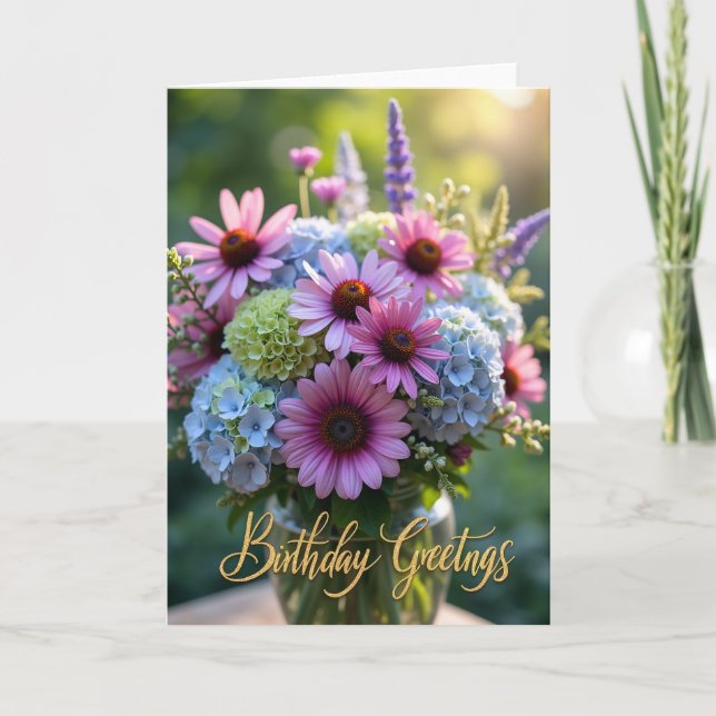 Joyful Birthday Magenta Card (Front)