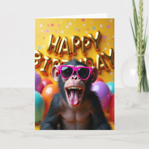 Joyful Birthday Monkey Card