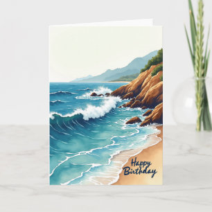 Joyful Birthday Ocean Waves Card