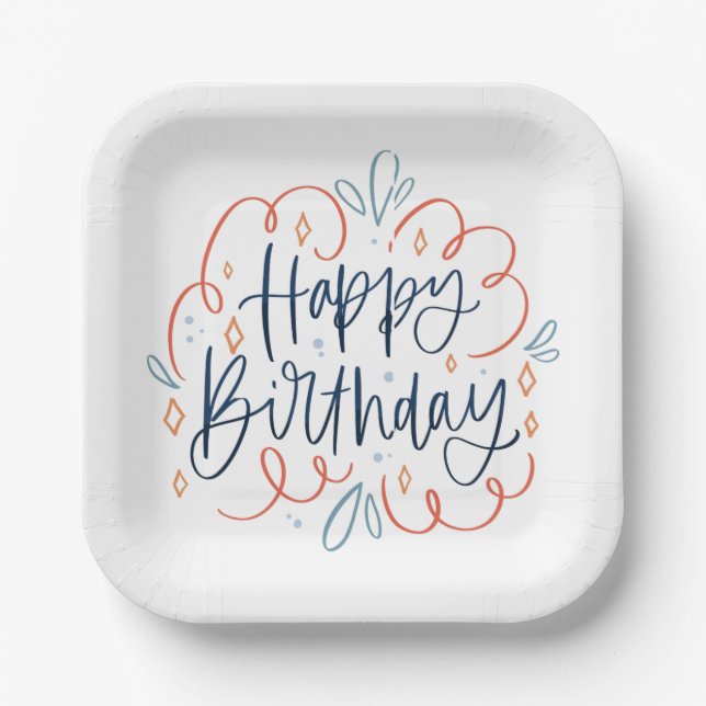 Joyful Birthday Paper Plates (Front)