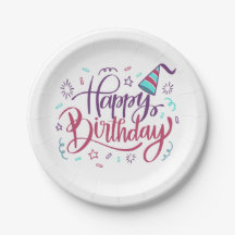 Joyful Birthday Paper Plates