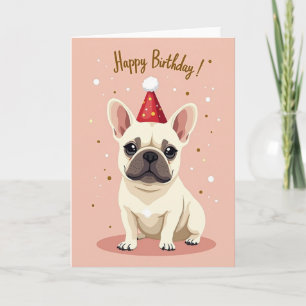 Joyful Birthday Pink Dog Card