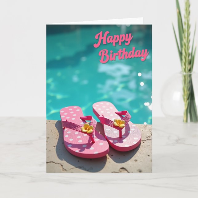 Joyful Birthday Poolside Card (Front)