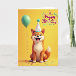 Joyful Birthday Smiling Pup Card