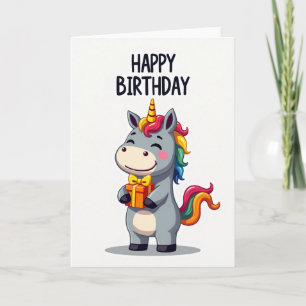Joyful Birthday Stylized Horse Card